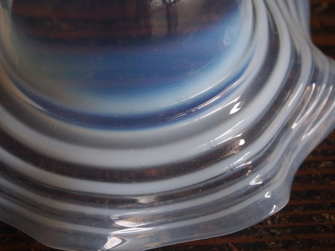 オパールガラス フリルガラス ランプシェード 大正ロマンオパールセント/K352