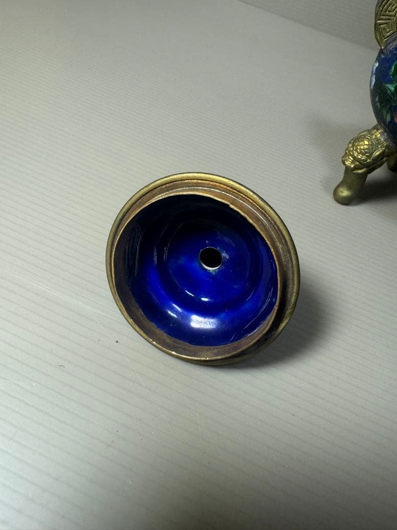 2096 七宝焼　景泰藍　香炉　時代物