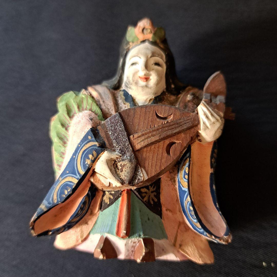 「絶妙です! 彩色木製工芸品 七福神像(脊高 約7cm）7体」 骨董アンティーク