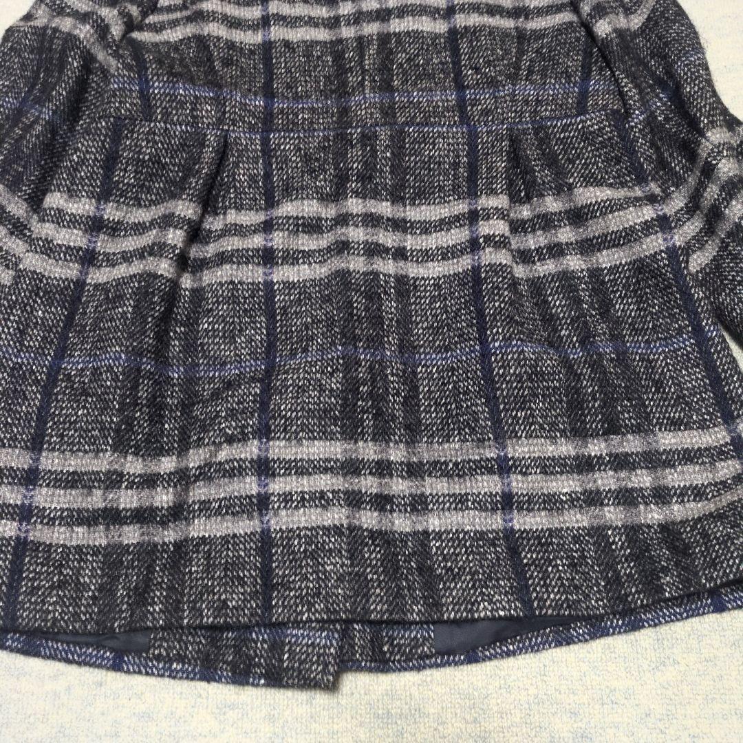 バーバリーロンドン モヘヤ混 ウールコート ノバチェック シャドーホース 44