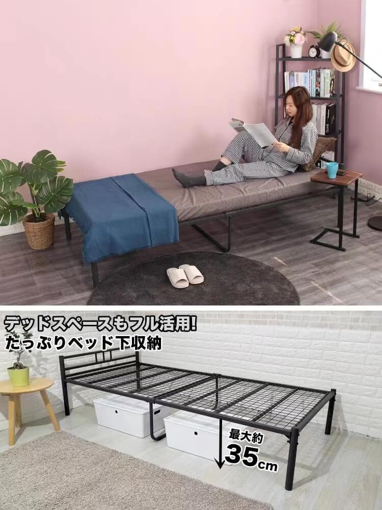 新品、未使用 在庫一掃　ブラック シングルベッドフレーム 2口コンセント付き