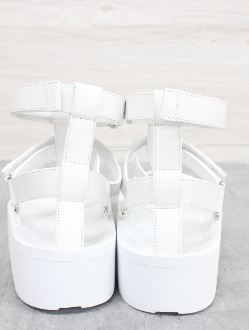 ▲未使用 エルメス エニド レザー サンダル ホワイト39 約25.5㎝