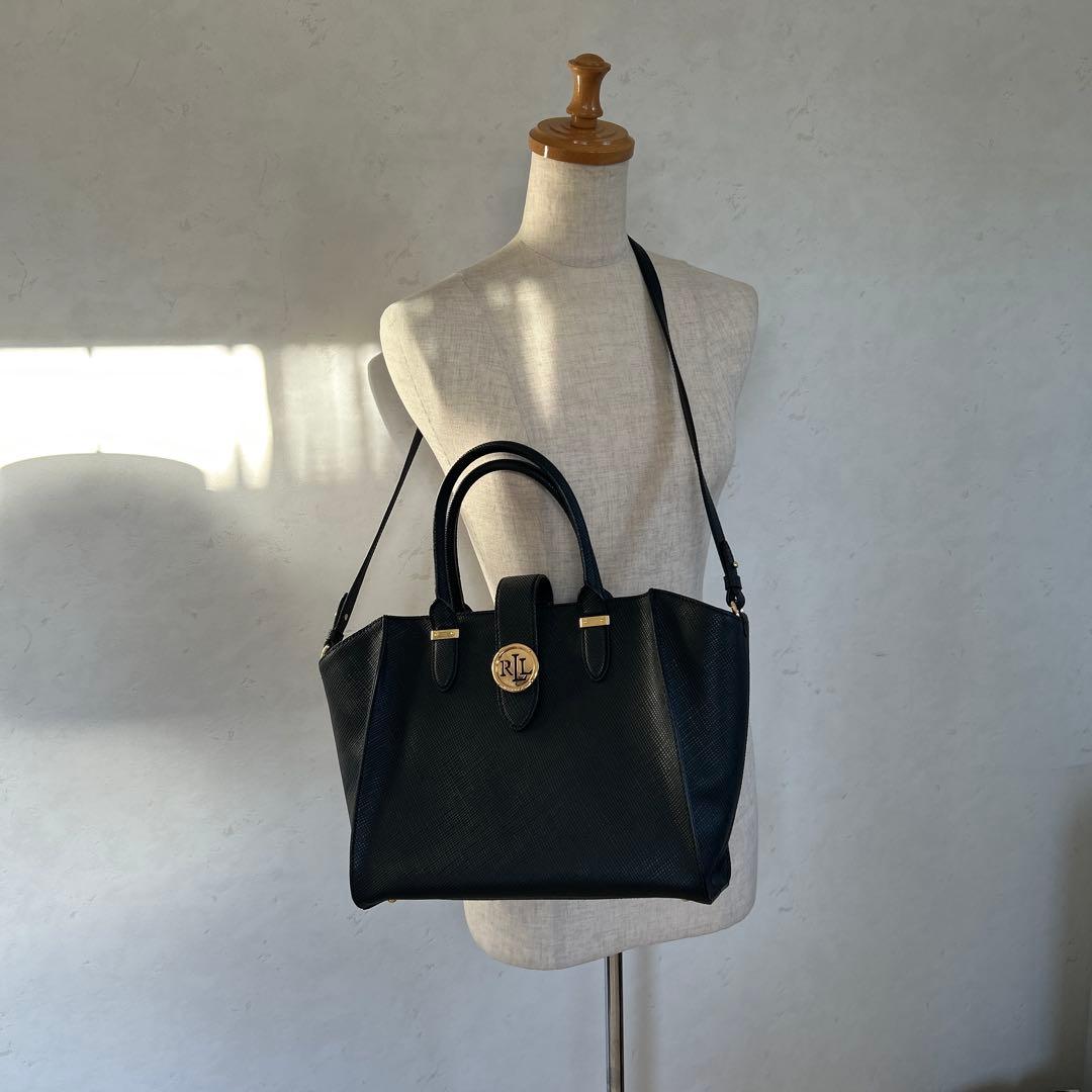 ローレンラルフローレン☆2ウェイレザーショルダーバッグ