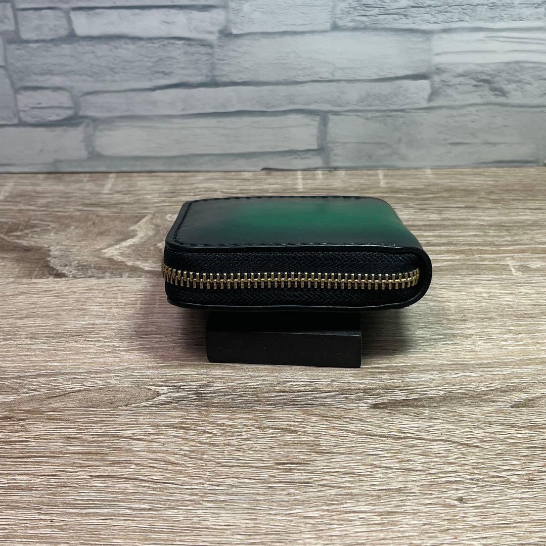 ミドルルアーワレット　本革レザー　手染めアンティークグリーン　ハンドメイド　渓流