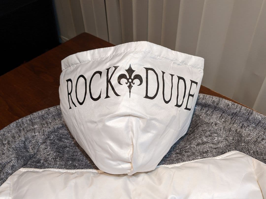 ロックデュード　ダウンジャケット　異素材　ニット　パーカー　ゴルフ　ウェア　白