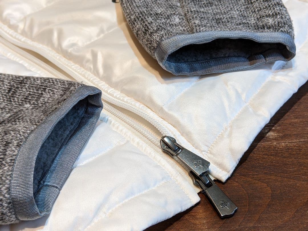 ロックデュード　ダウンジャケット　異素材　ニット　パーカー　ゴルフ　ウェア　白