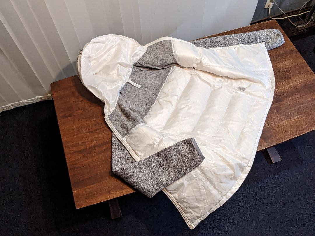 ロックデュード　ダウンジャケット　異素材　ニット　パーカー　ゴルフ　ウェア　白