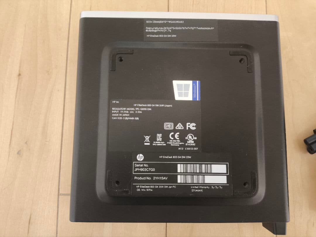 Windowsデスクトップ HP EliteDesk 800 G4 8600T/512GB/16GB/Set