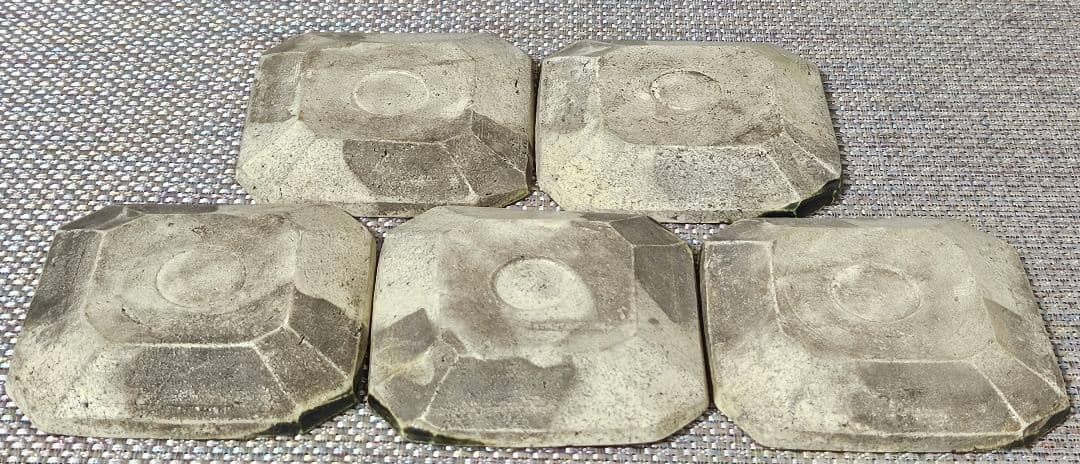 【本物保証❗】江戸時代　古織部　四方皿 手塩皿　菓子皿　5客揃い　茶道具　伝世箱