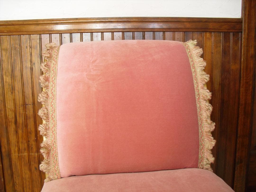 ロココ様式カウチソファ／猫脚スツール☆張替済 フランス製最高級トリミングブレード