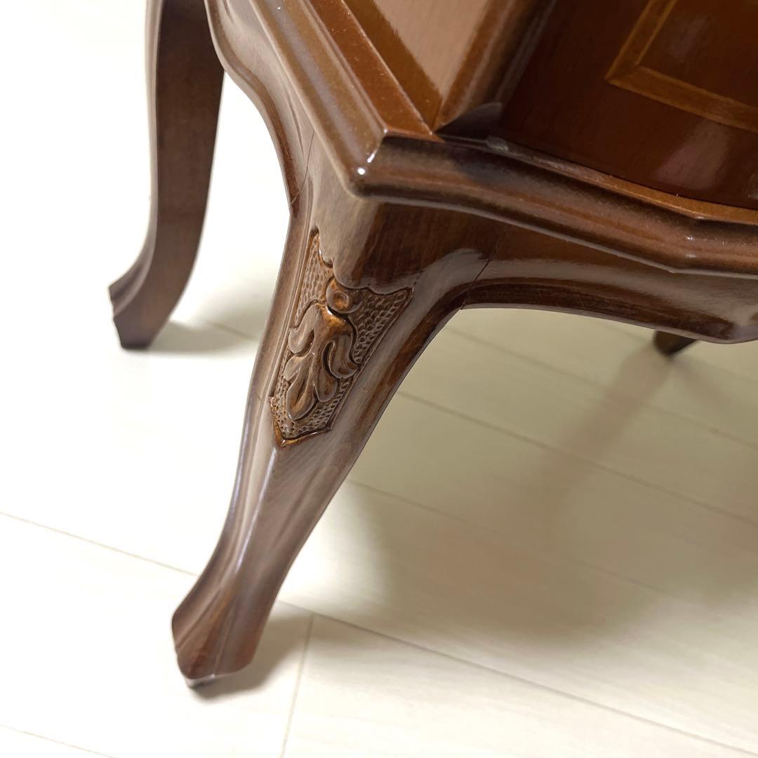 美品　イタリア製　アンティーク　家具　2段　キャビネット　猫足　象嵌　チェスト