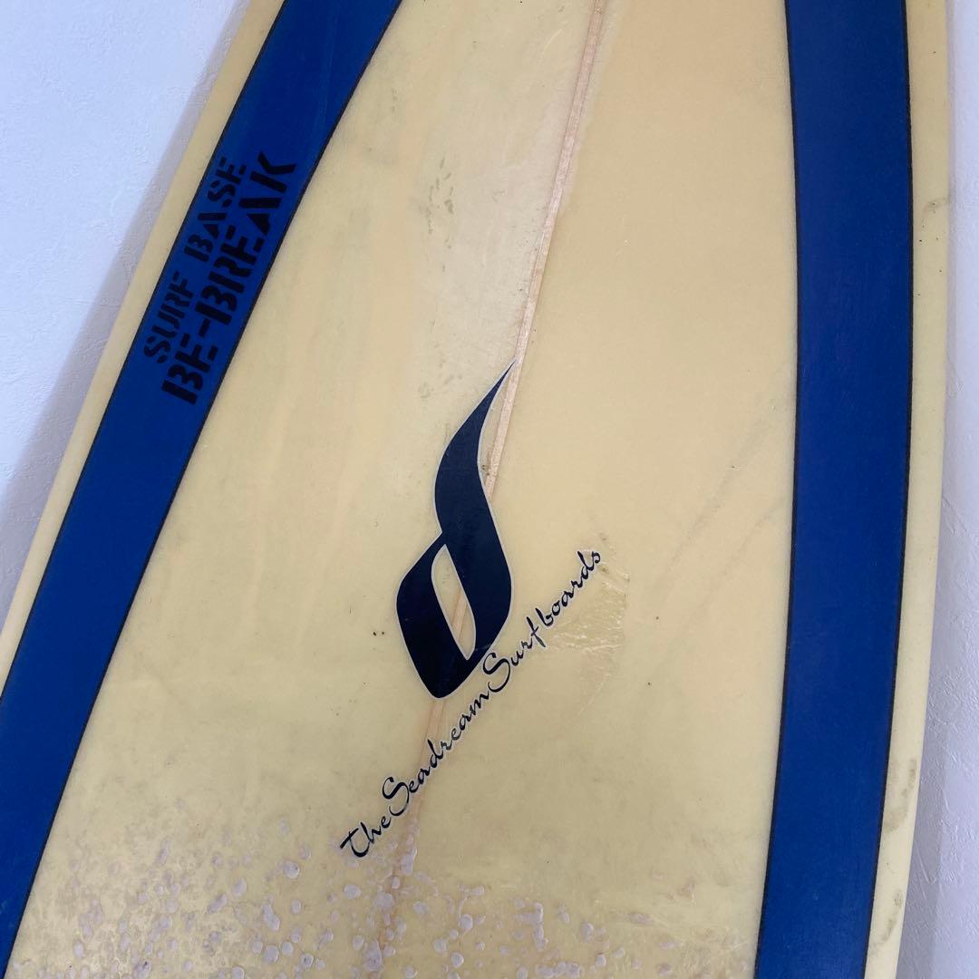 良品　サーフボード　ショートボード　クリーム　ブルー　ブラック　ケース付き