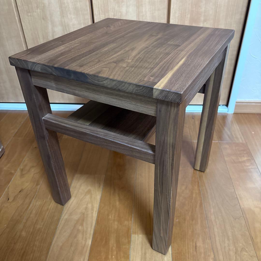 無印良品　木製サイドテーブルベンチ　ウォールナット材
