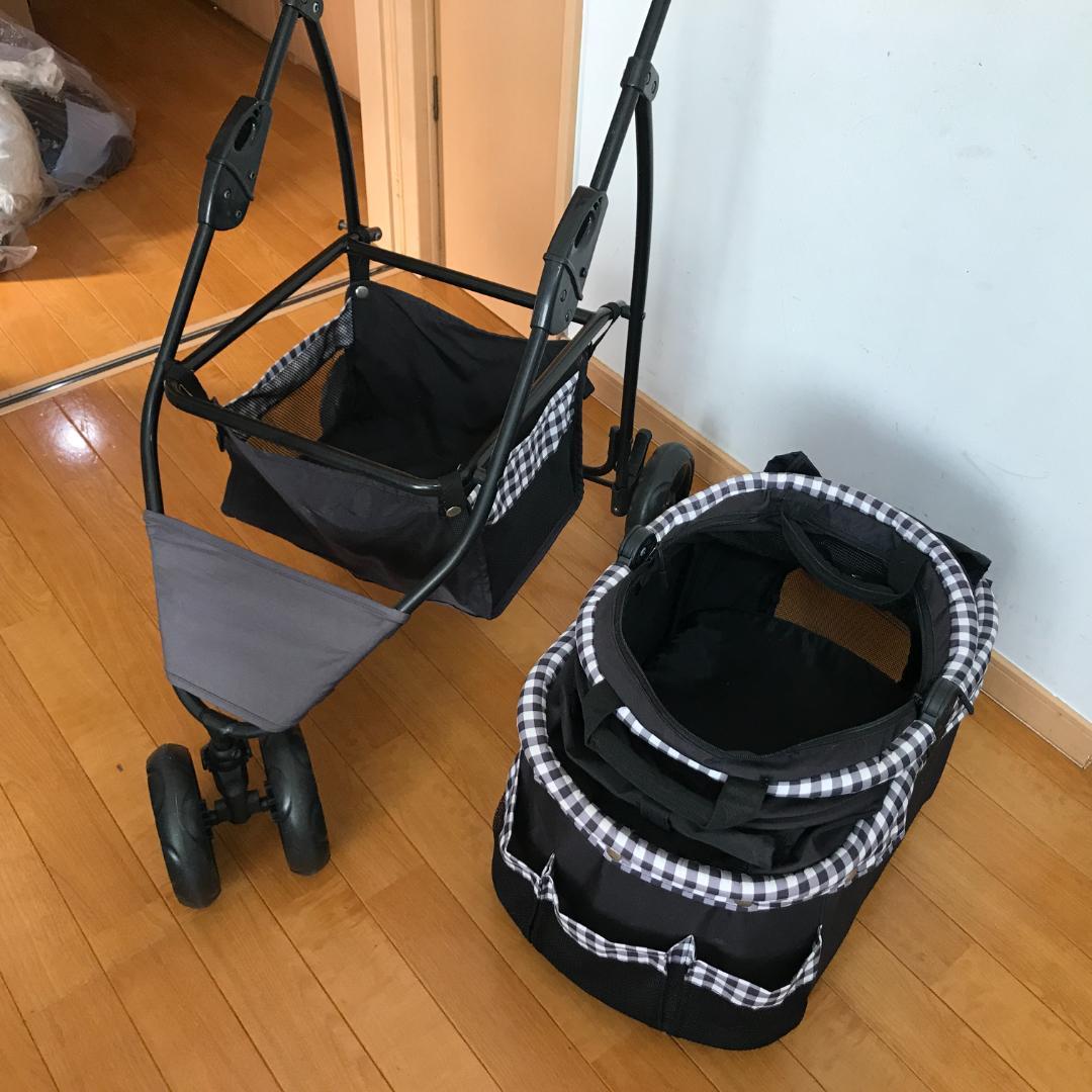 ねこるん 猫専用カート オープンキャビン 黒チェック ジェックス ペットカート
