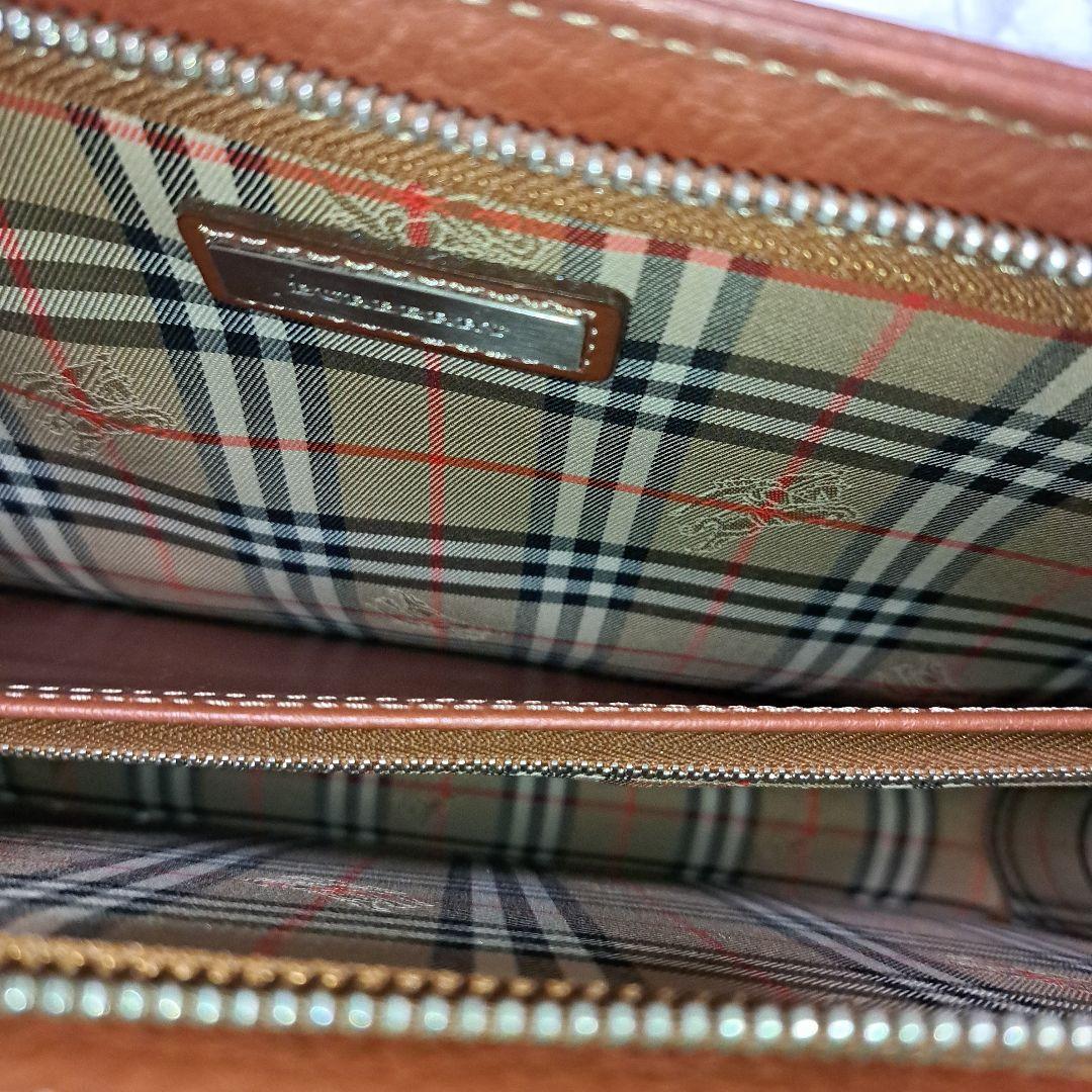 ✨️超美品✨️バーバリー　ビジネスバックノバチェック　オールレザー　ブラウン