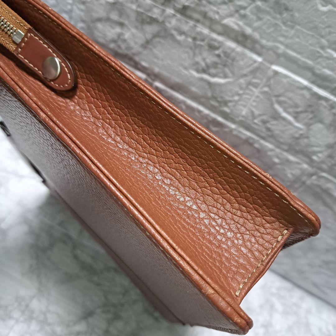 ✨️超美品✨️バーバリー　ビジネスバックノバチェック　オールレザー　ブラウン