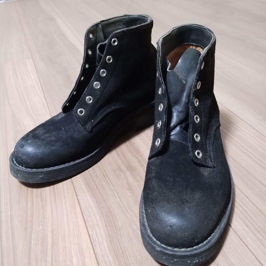 【BEAMS】フリンジ付ダークブラウンスエードワークブーツUS9