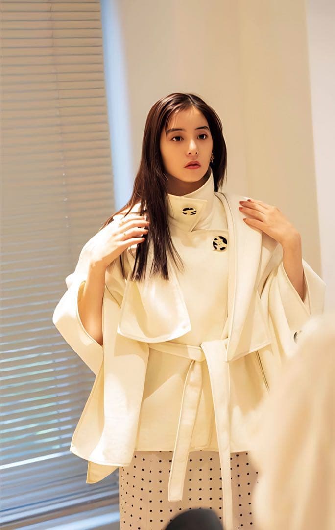 snidel×sweet×新木優子コラボ ポンチョコート アイボリー