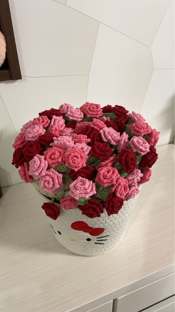 バラの花束ブランケット直径103cm，72本の大きなバラ，ストール