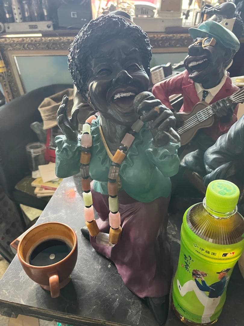 ジャズ人形、38センチ、FRP製黒人人形、JAZZ人形、JAZZ黒人バンド、