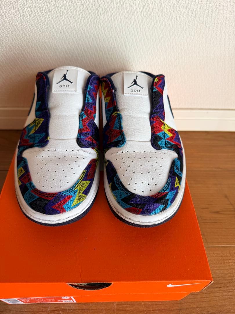 【美品】ナイキ エアジョーダン1 ミュール ゴルフ 26cm マルチカラー