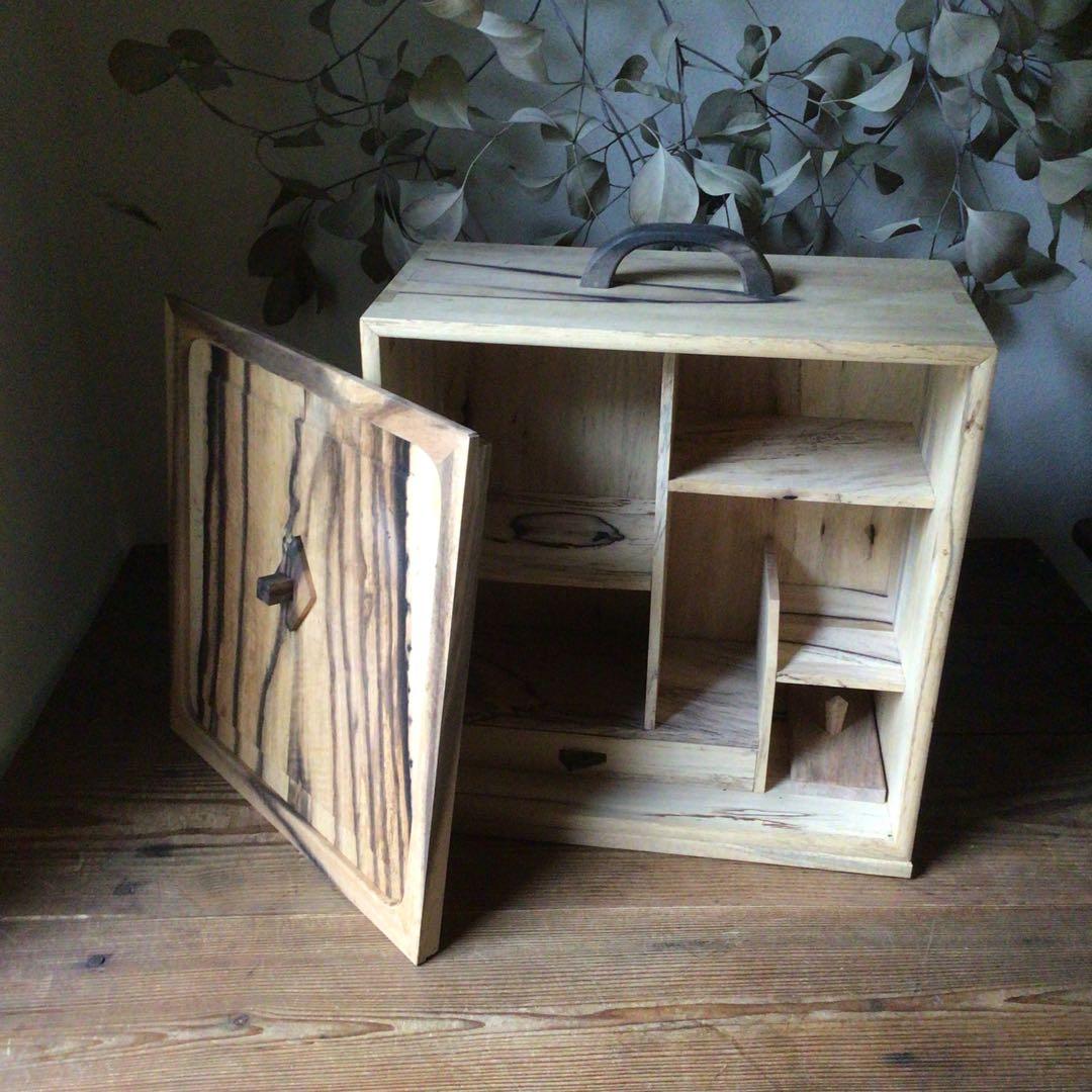 D*n様 No3724 黒柿無垢　茶箱　高さ38.5cm 茶道具　器局　茶箪笥