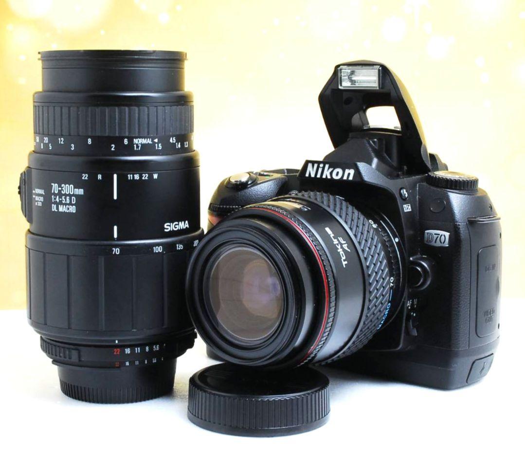 NIKON　D70　ダブルレンズ⚡️初心者⚡️ニコン⚡️一眼レフ⚡️超望遠