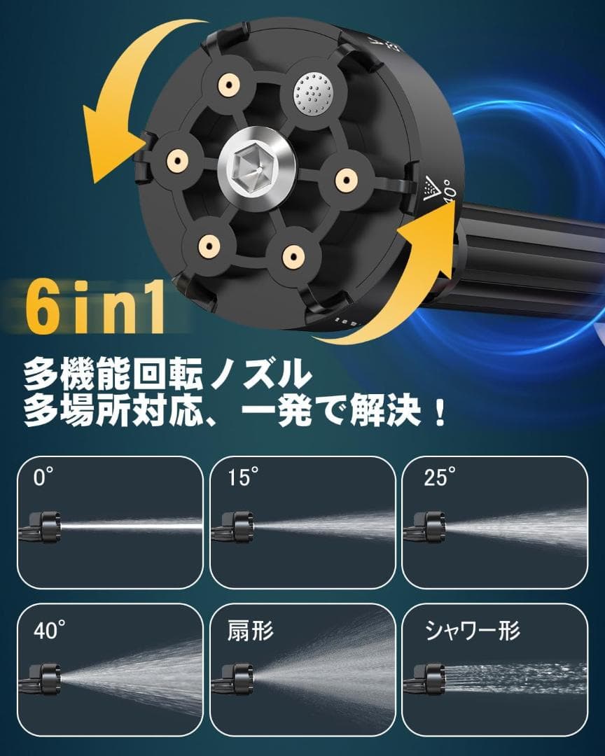 高圧洗浄機 コードレス BOOMAX 充電式 8MPa圧力 4000mAh