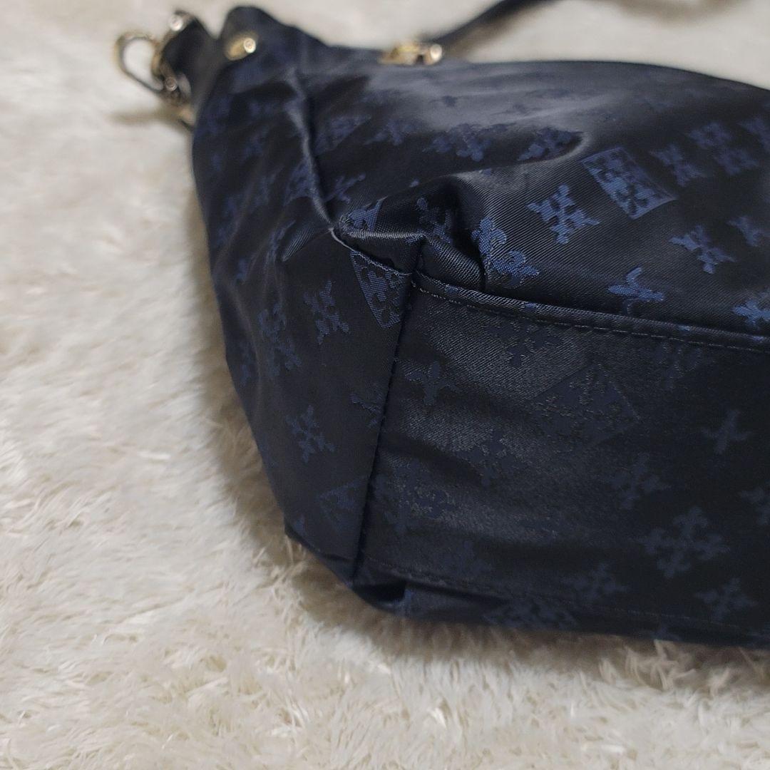 美品✨russet ラシット モノグラム ナイロン ショルダーバッグ ネイビー