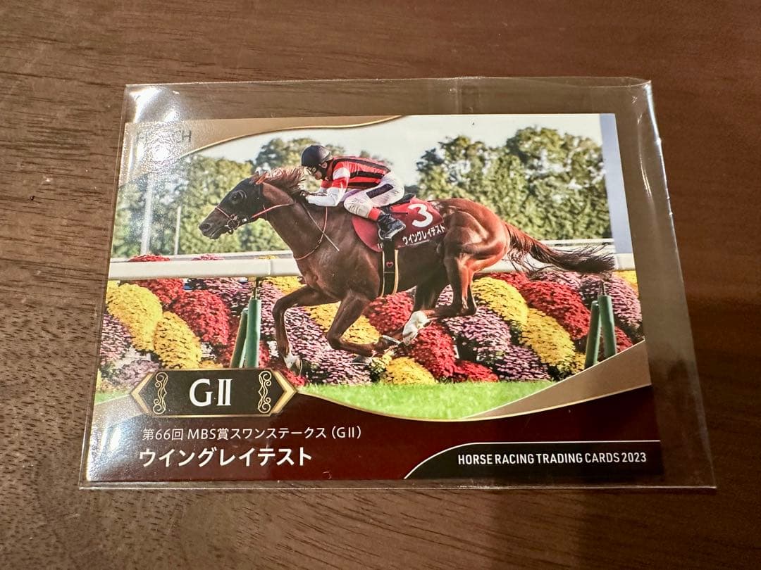 ウイングレイテスト　実使用ゼッケン・ホースレーシングカード・優勝写真（全4勝分）