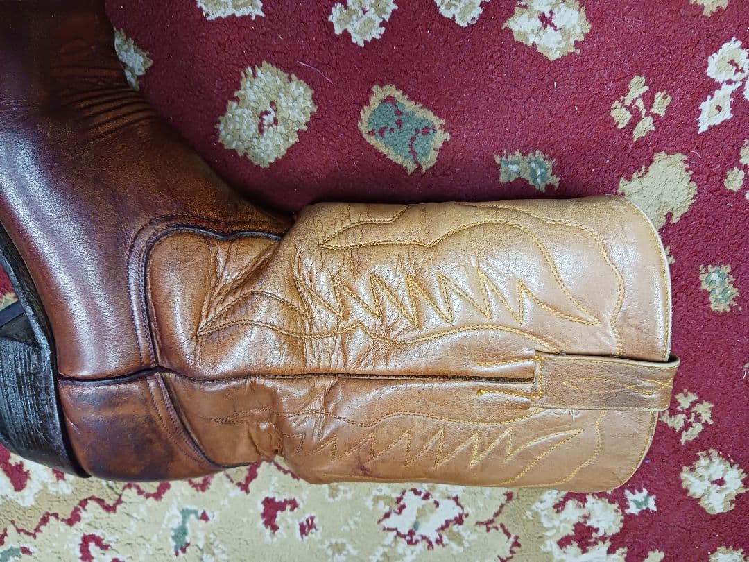 ビンテージ　ブラウンレザーウエスタンブーツ　used 9, 26,5cm