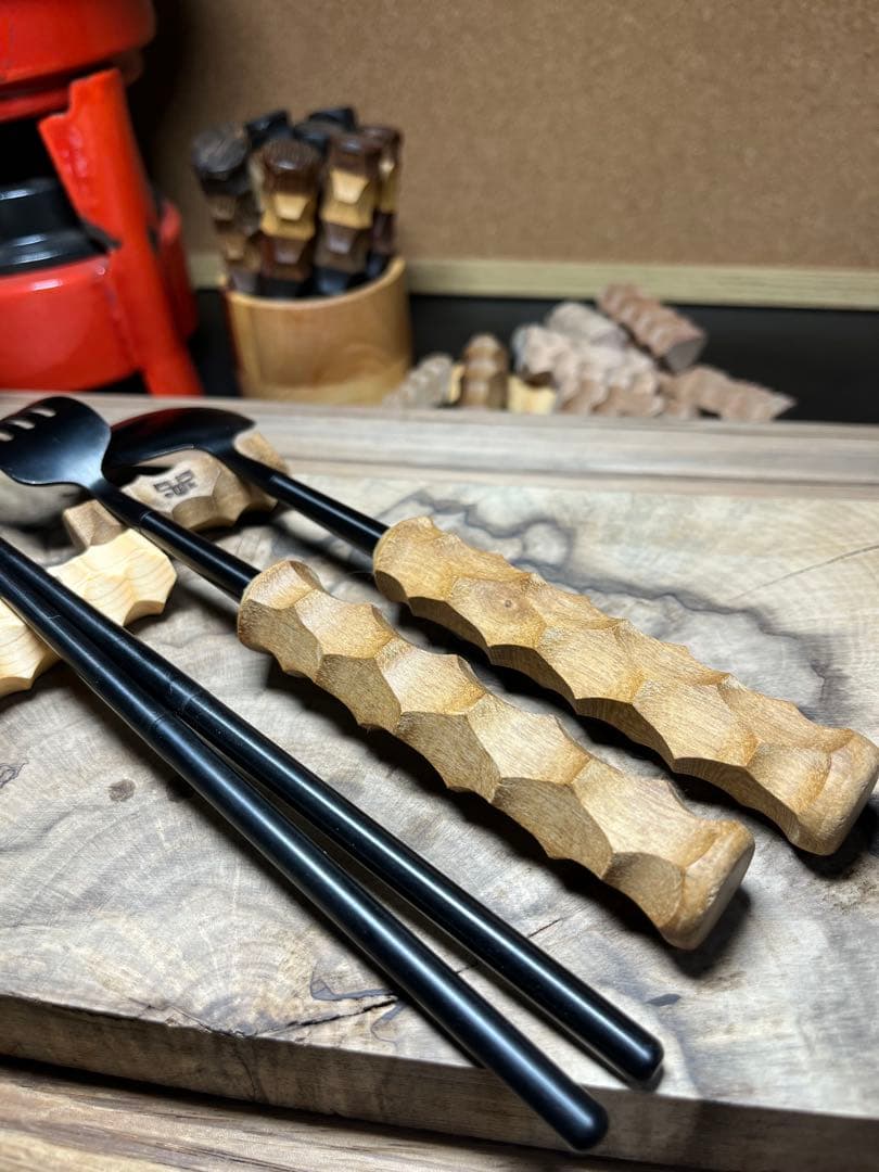 elk grip カトラリーセット　シャム柿