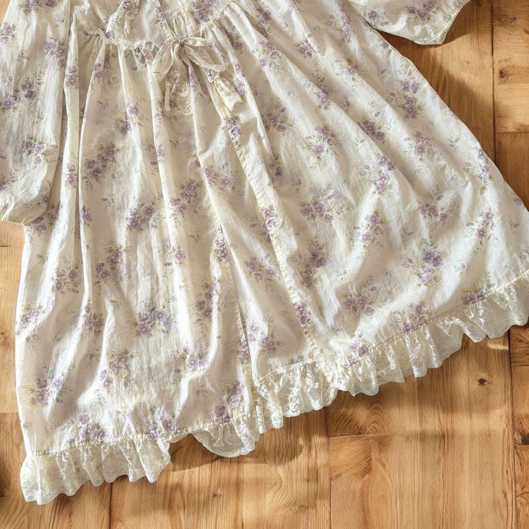 さえら　アキアカネ　プリントエプロン　エプロン　割烹着　花柄