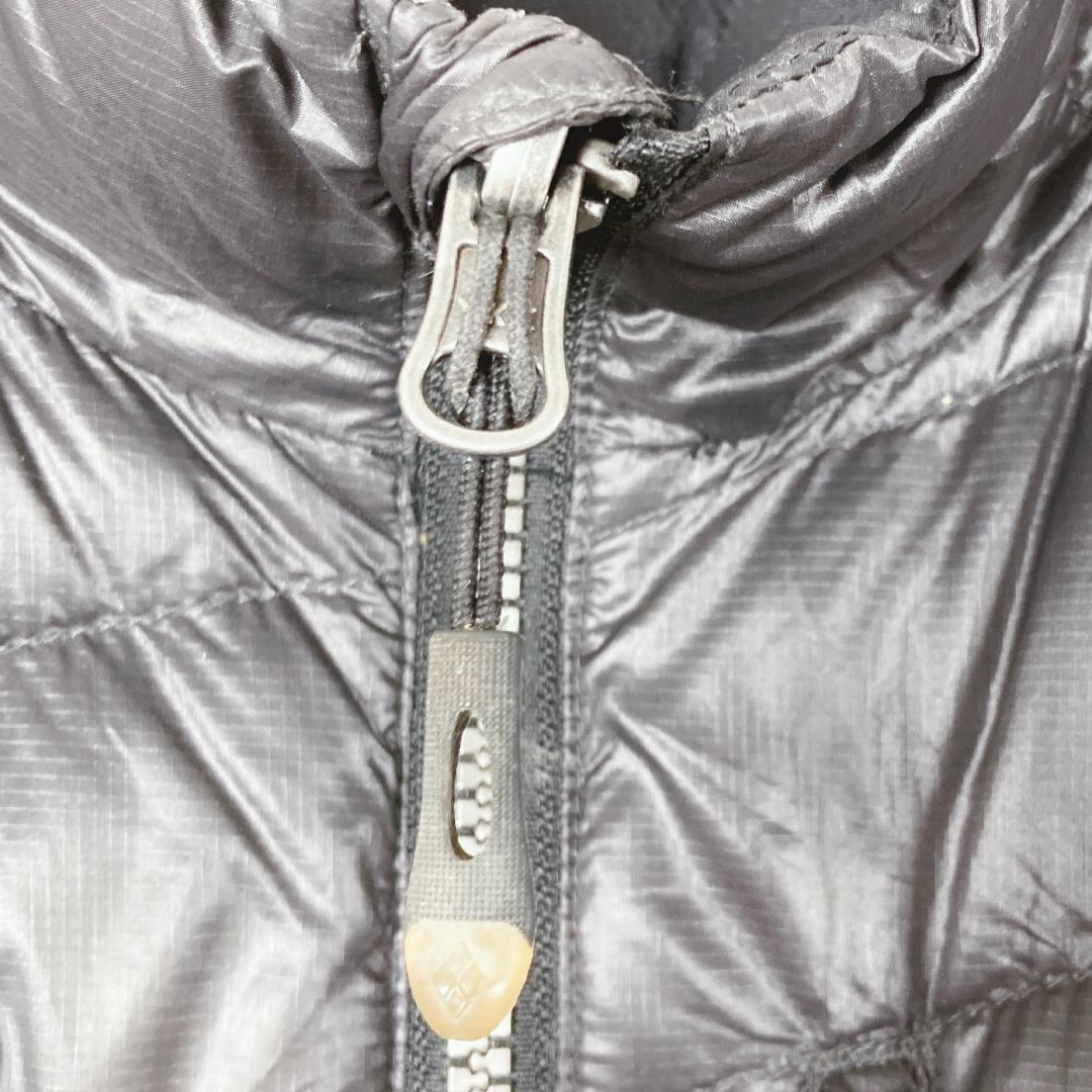 モンベル　ライトダウンジャケット　ロゴ刺繍　EX800　灰　黒　L100　69