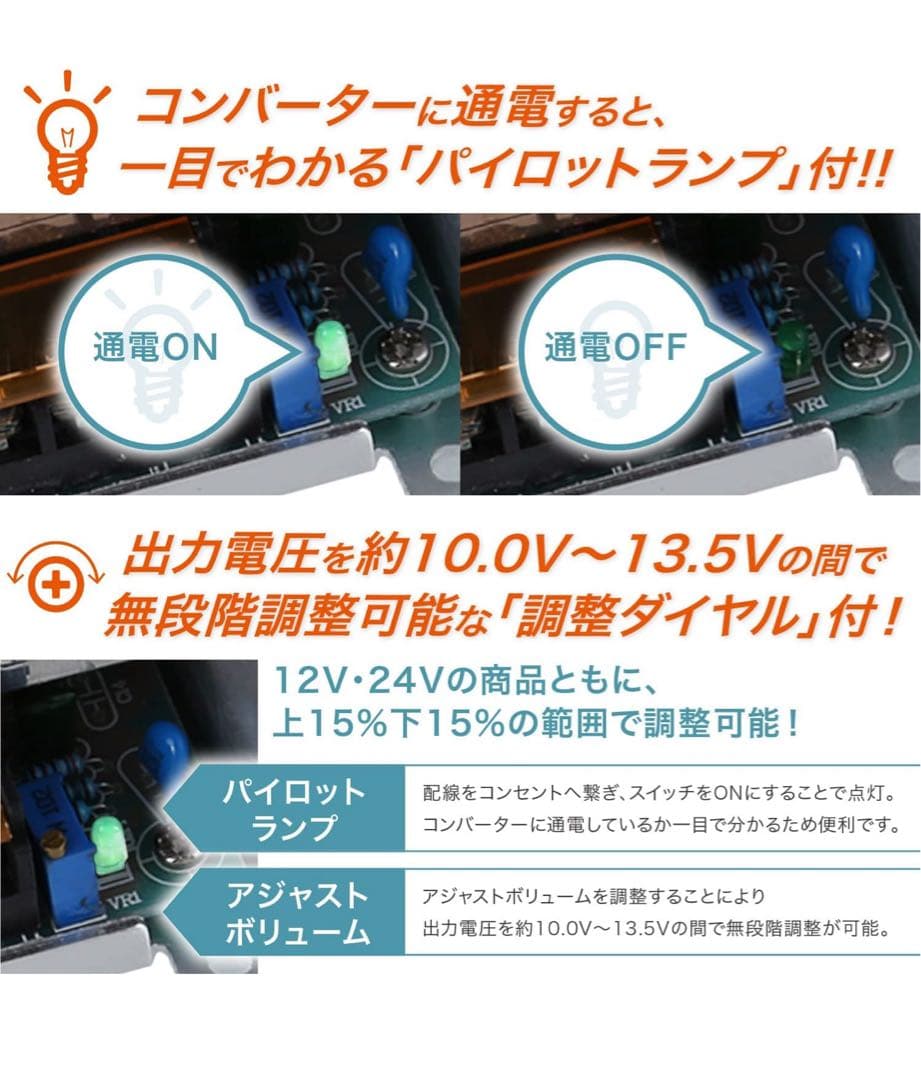 安定化電源 AC DC コンバーター 24V 15A 360W スイッチング電源
