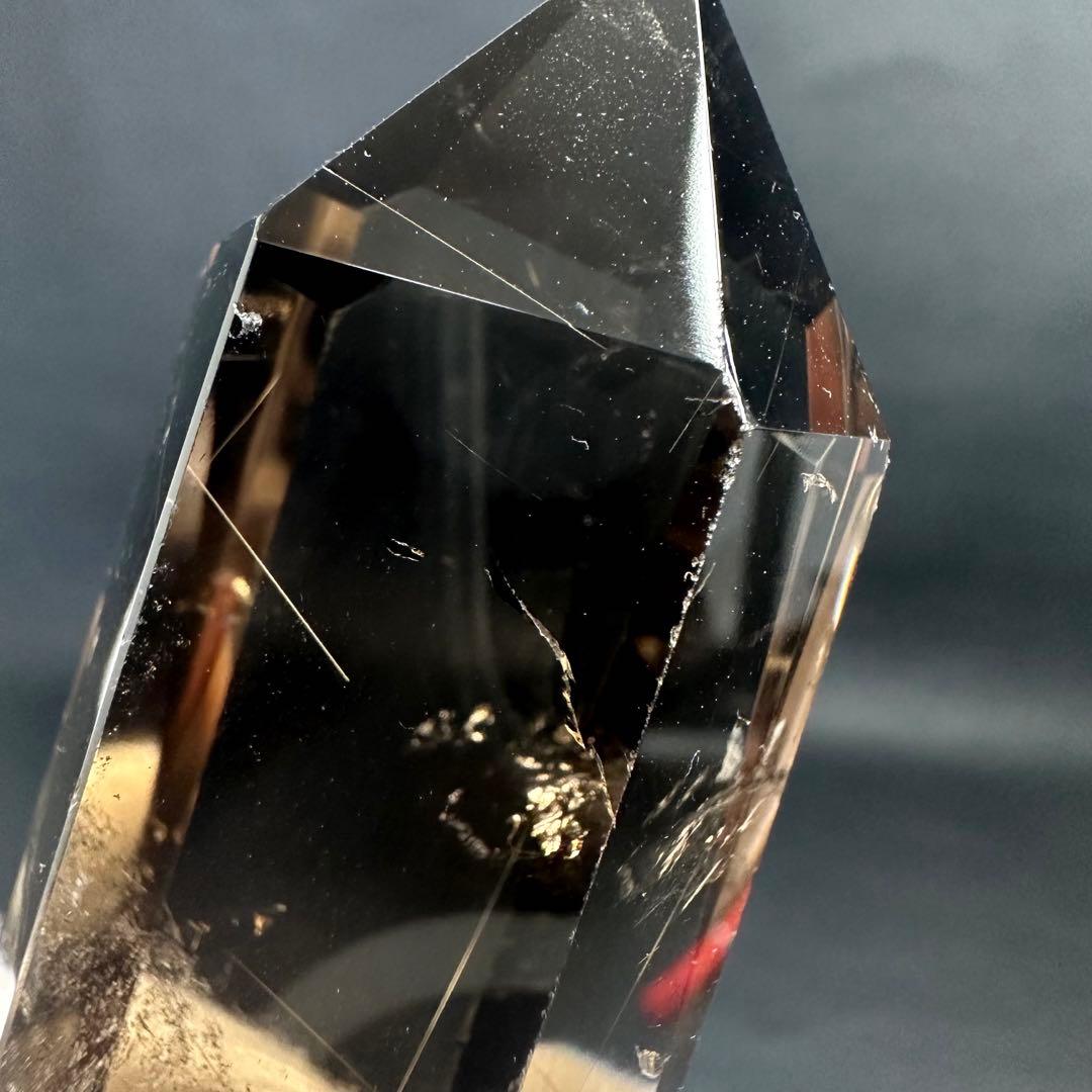 【金運· 魔除 】ルチルクォーツ ☆虹☆スモーキークォーツダブルポイントA949