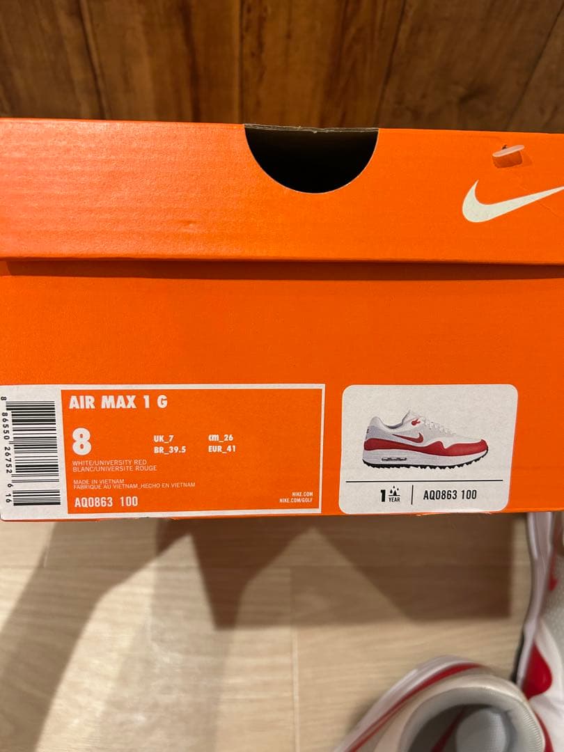 【レア・美品】 NIKE AIR MAX 1 G 26cm ナイキ 赤 白