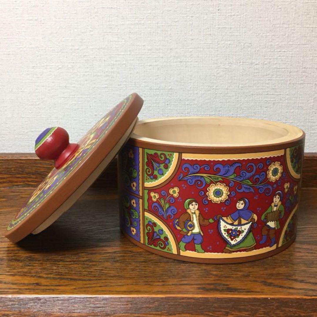 ロシア雑貨☆木製Box(大) 小物入れ オーナメント オリガ作 マトリョーシカ