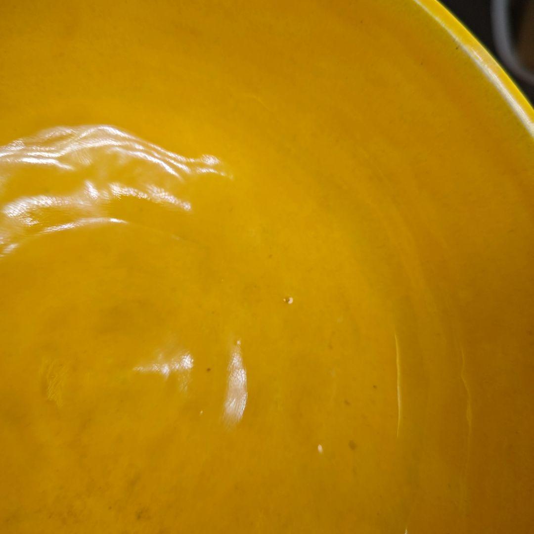 イ854 食籠『黄交趾　丸形七宝紋　喰篭』茶道具