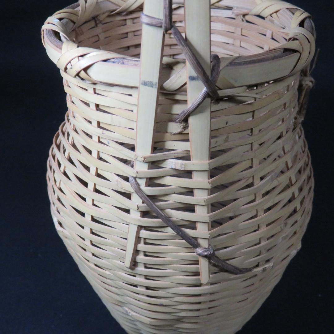 竹篭 掛花 花器 茶道具 飾り 魚籠