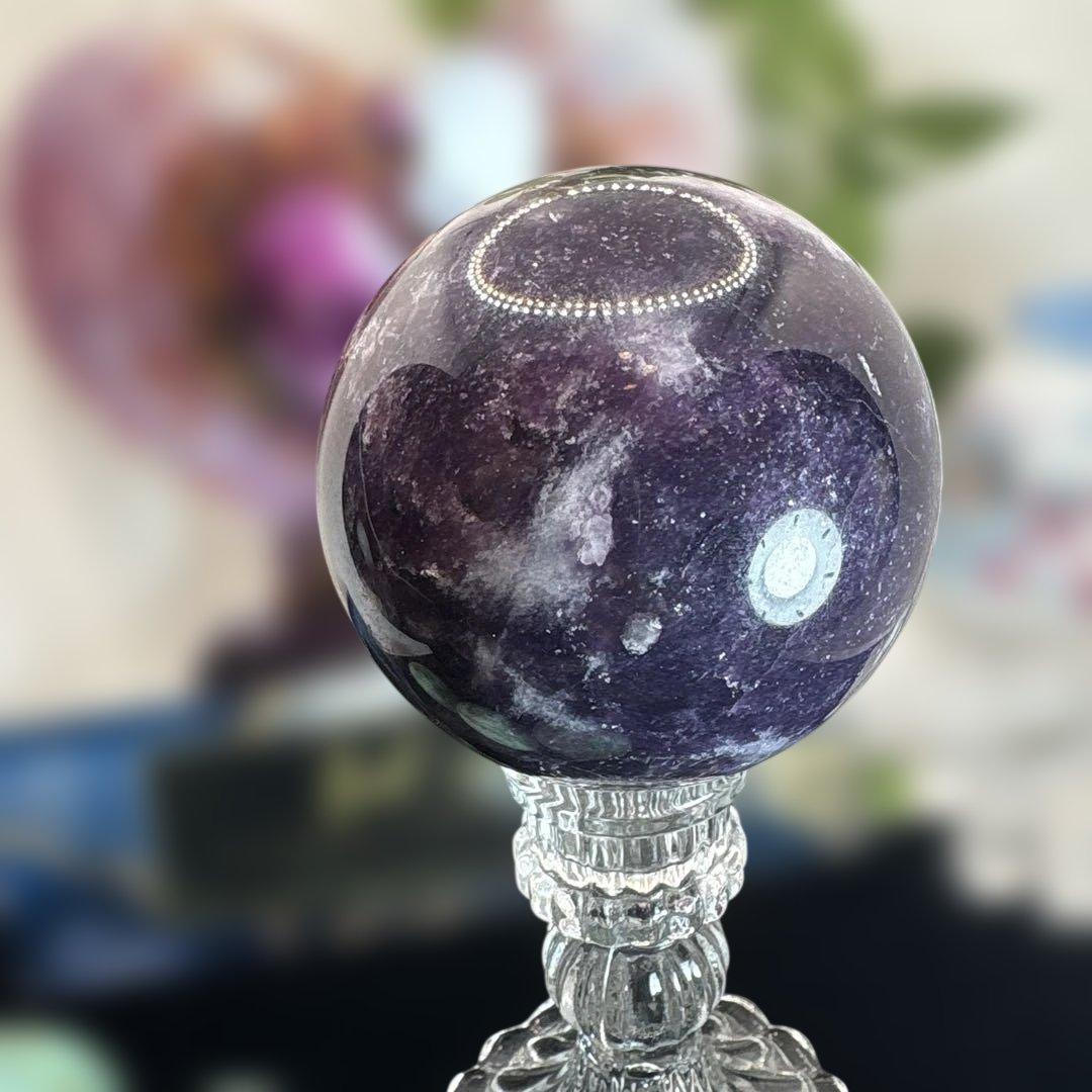 高品質 レピドライトシリカ共生スフィア♡BIGサイズ♡No.2536