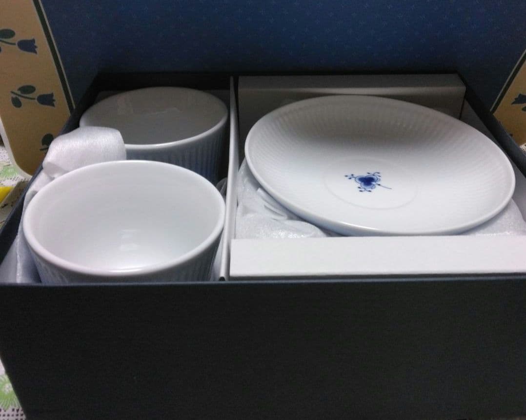 ロイヤルコペンハーゲン　ブルーミスト　スタイルカップ&ソーサ　ペアセット