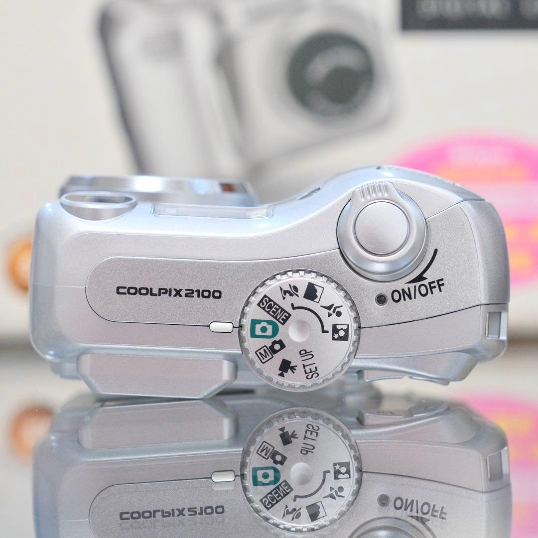 美品動作品 平成レトロ CCD Nikon COOLPIX E2100 元箱付き
