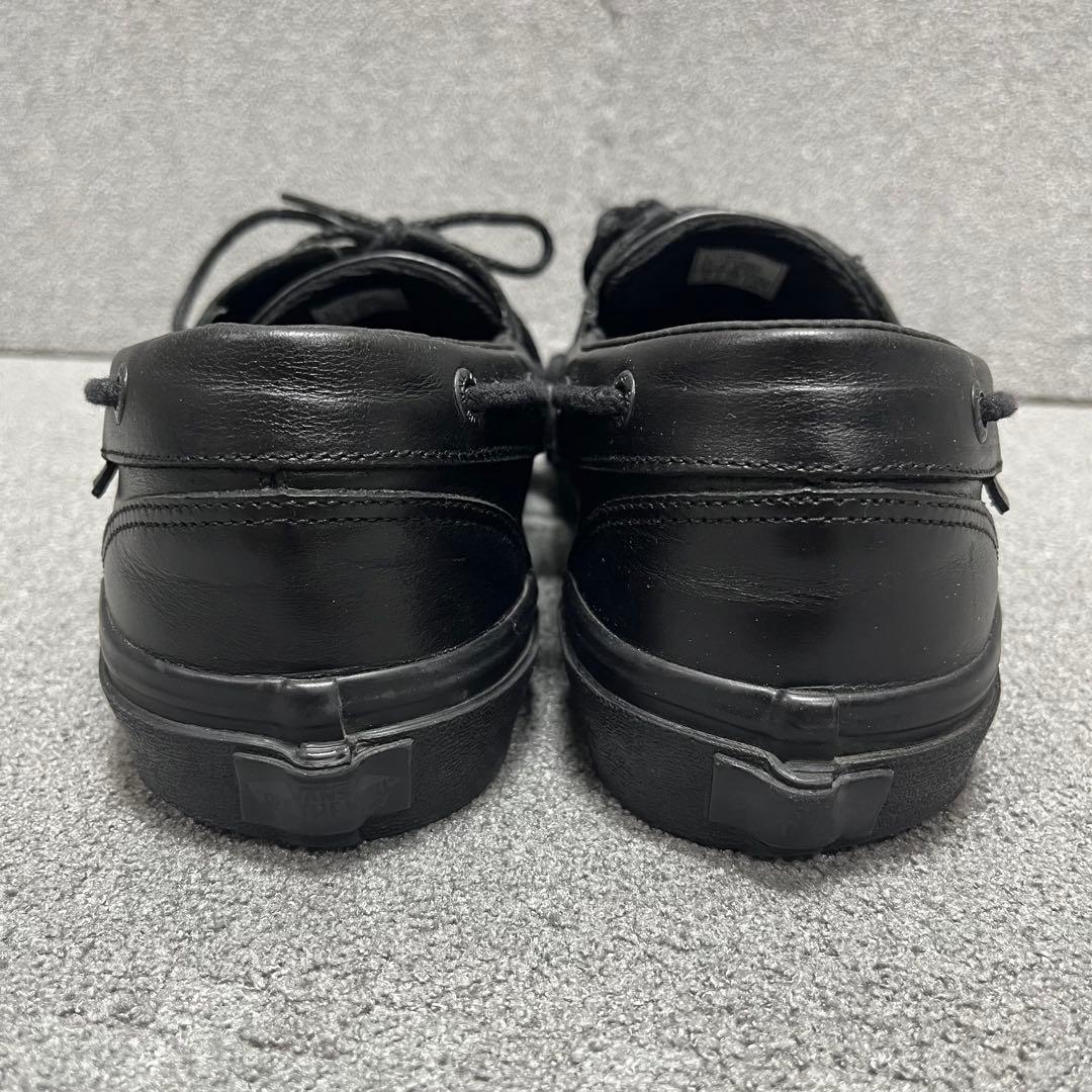 重厚レザーモカ2アイレットシルエットVANSV176CFブラック27cm