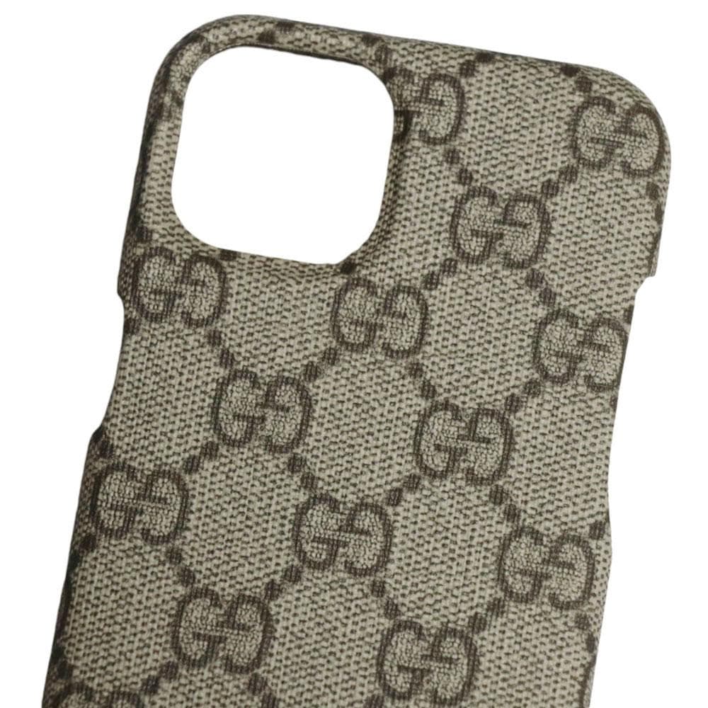 【グッチ】GGスプリーム iPhone14 iPhone13 ケース ベージュ