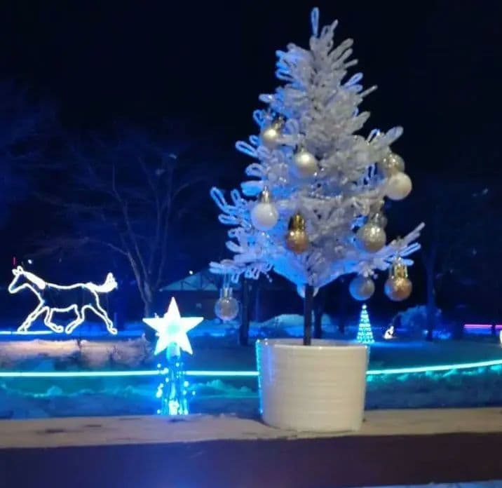 ハンドメイド★シルバビーズークリスマスツリー 約30cm オーナメント付き