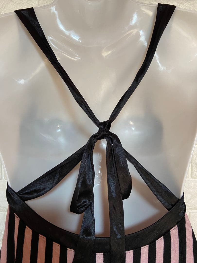 ★レア★　グラマラスジェーン　ストライプ胸元フリルキャミ　ピンク×黒　平成ギャル