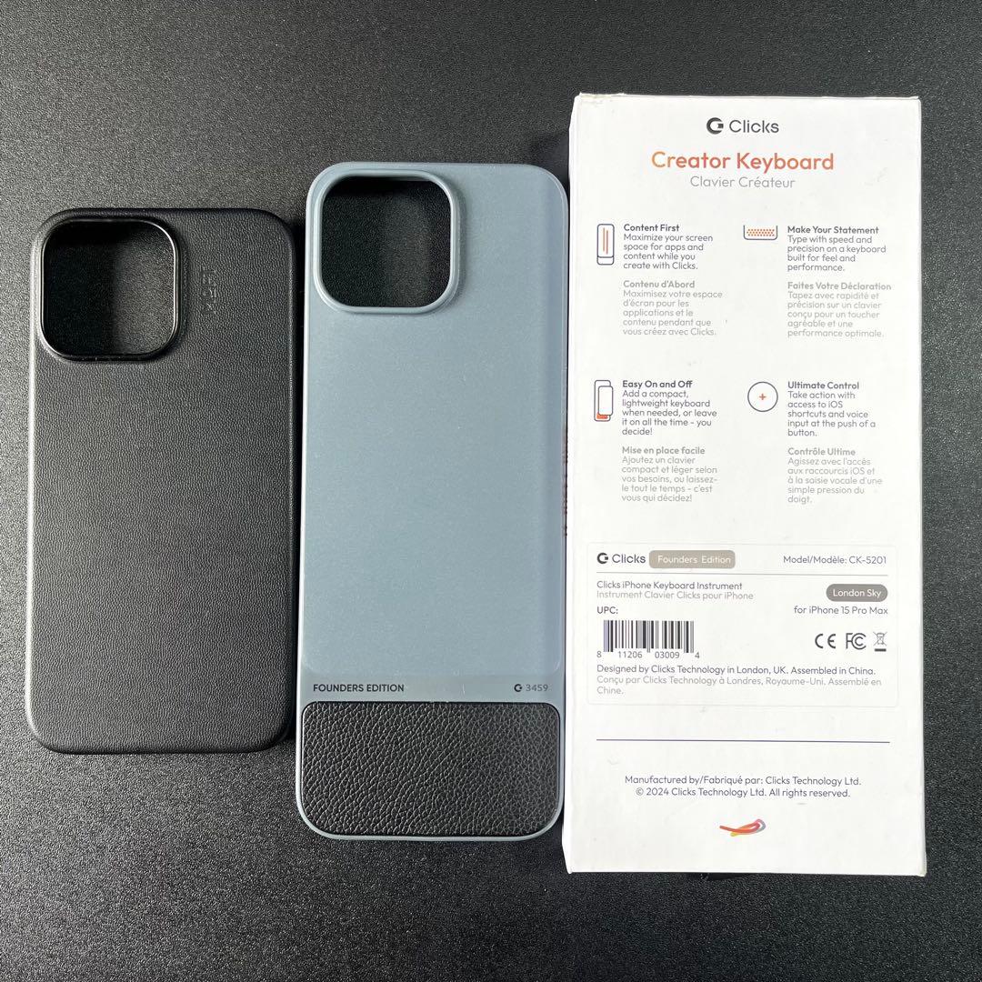 iPhone15Promax用 Clicks Keyboard＆MOFTケース