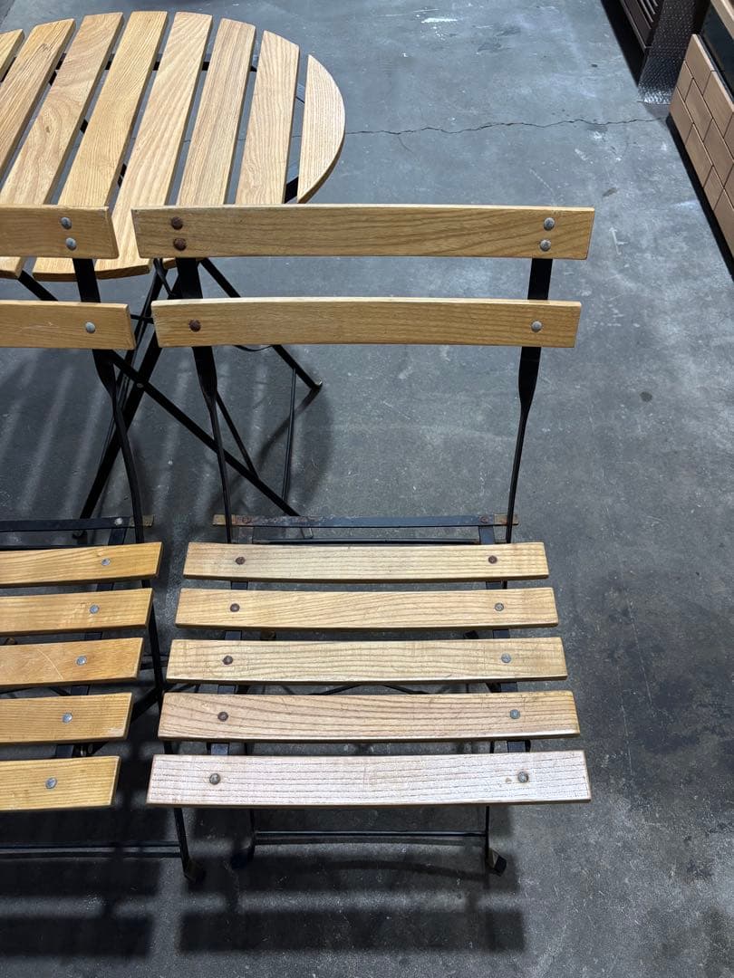 ガーデンテーブル&チェアセット 木目