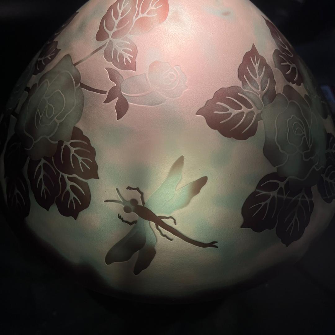 ガレ風　テーブルランプ　フロアランプ　アンティーク調　高さ31cm